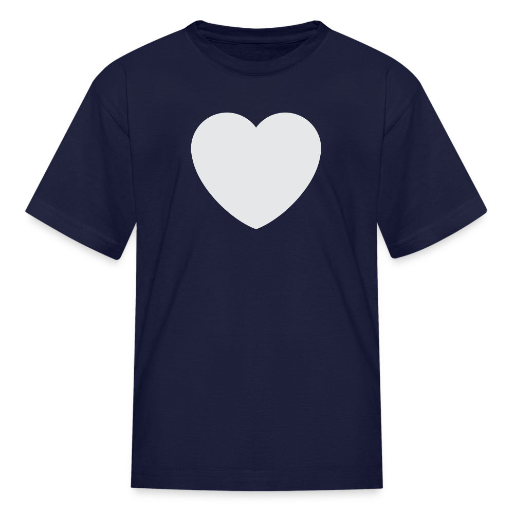 🤍 White Heart (Twemoji) Kids' T-Shirt - navy