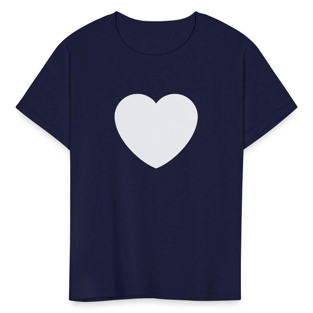 🤍 White Heart (Twemoji) Kids' T-Shirt - navy