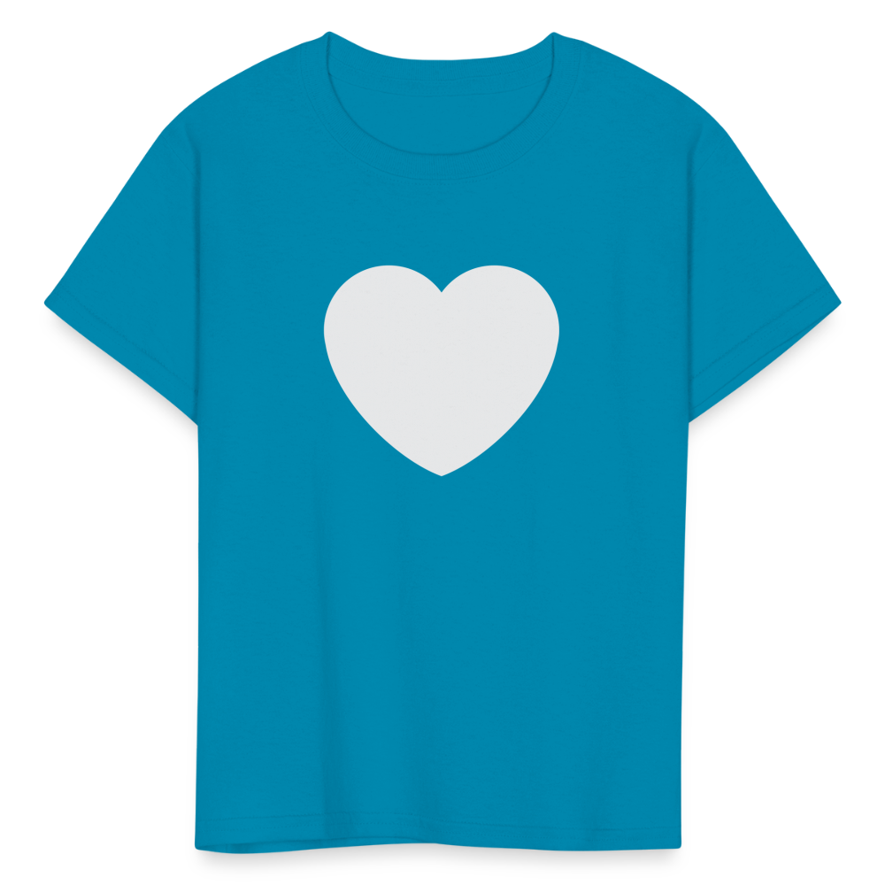 🤍 White Heart (Twemoji) Kids' T-Shirt - turquoise