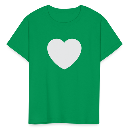🤍 White Heart (Twemoji) Kids' T-Shirt - kelly green
