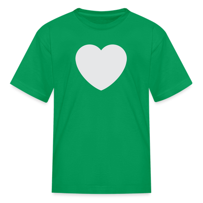 🤍 White Heart (Twemoji) Kids' T-Shirt - kelly green