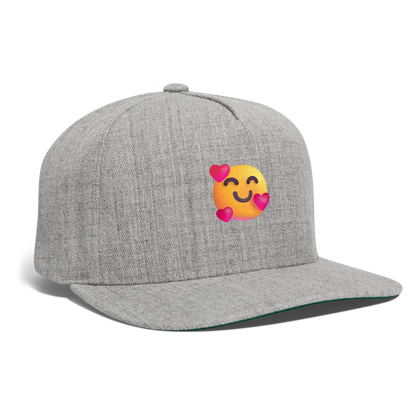 🥰 Smiling Face with Hearts (Microsoft Fluent) Snapback Baseball Cap - heather gray