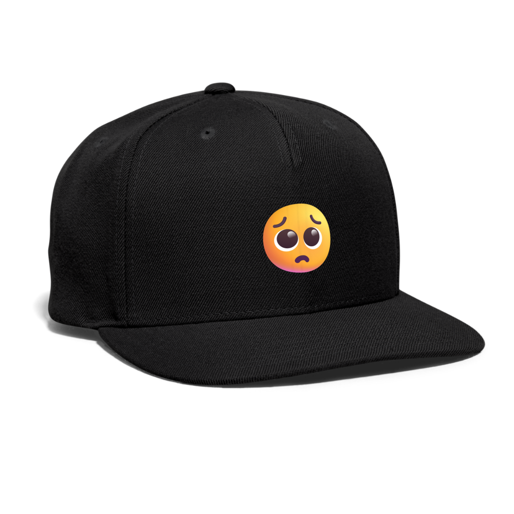 🥺 Pleading Face (Microsoft Fluent) Snapback Baseball Cap - black