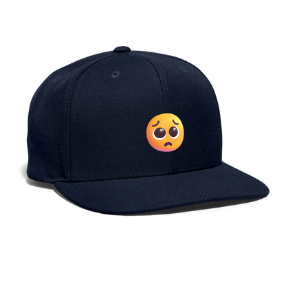 🥺 Pleading Face (Microsoft Fluent) Snapback Baseball Cap - navy