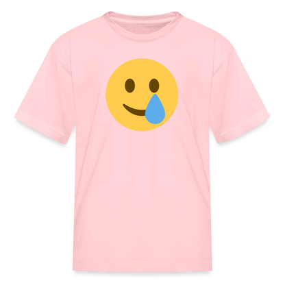 🥲 Smiling Face with Tear (Twemoji) Kids' T-Shirt - pink