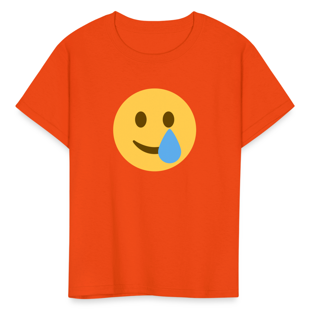 🥲 Smiling Face with Tear (Twemoji) Kids' T-Shirt - orange