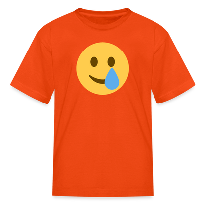 🥲 Smiling Face with Tear (Twemoji) Kids' T-Shirt - orange