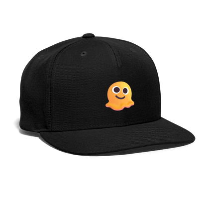 🫠 Melting Face (Microsoft Fluent) Snapback Baseball Cap - black