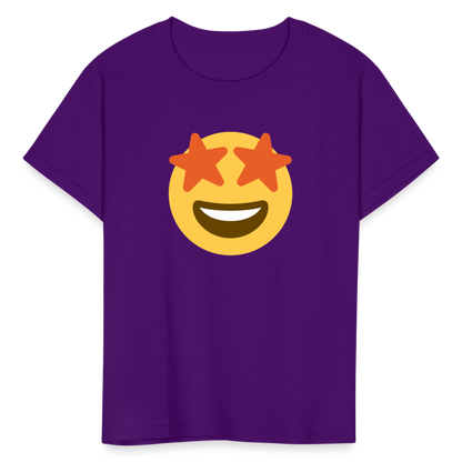 🤩 Star-Struck (Twemoji) Kids' T-Shirt - purple