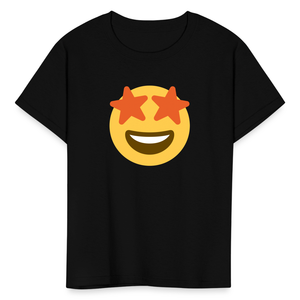 🤩 Star-Struck (Twemoji) Kids' T-Shirt - black
