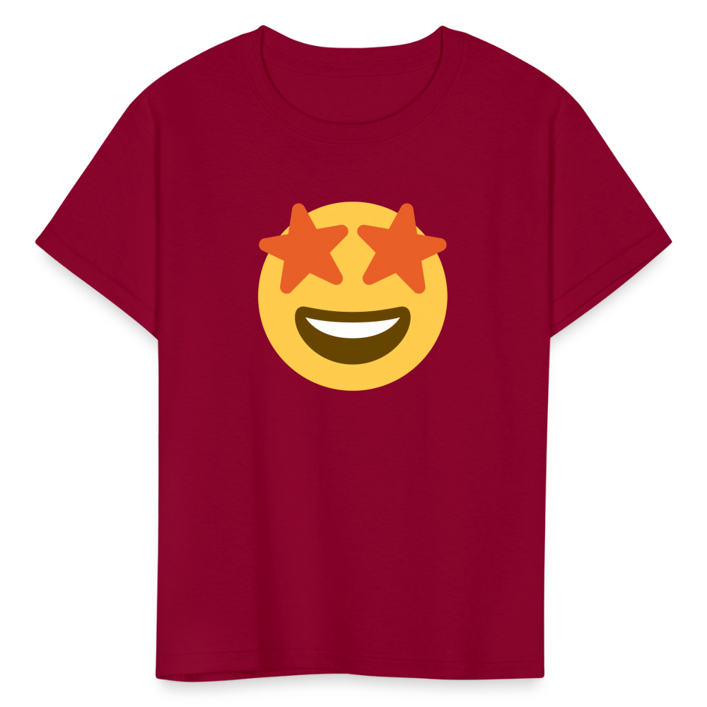 🤩 Star-Struck (Twemoji) Kids' T-Shirt - dark red