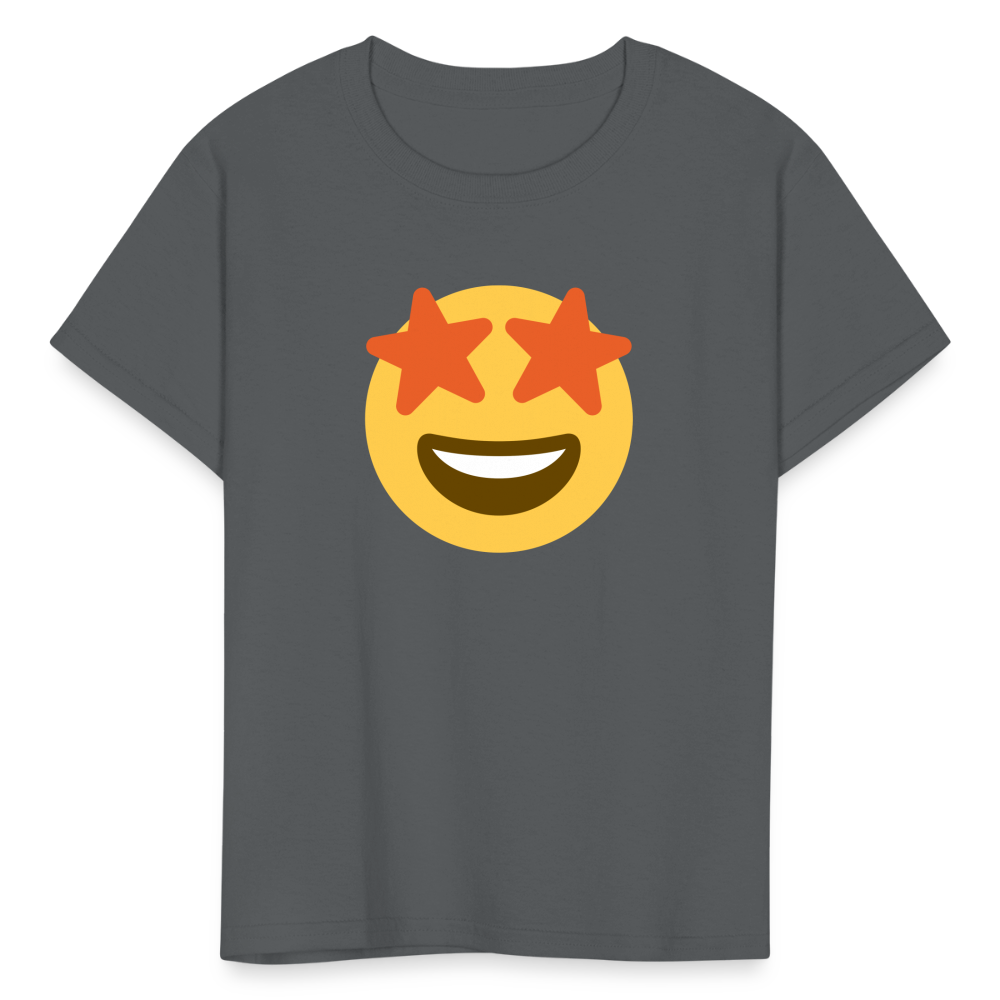🤩 Star-Struck (Twemoji) Kids' T-Shirt - charcoal