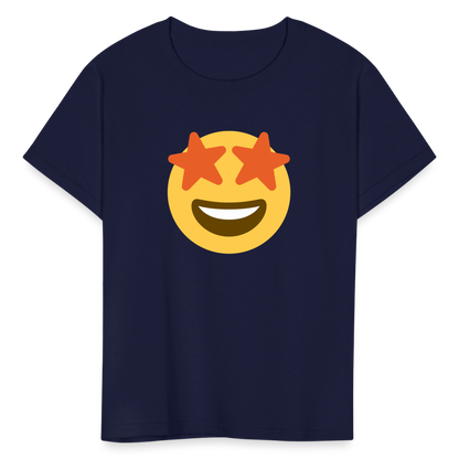 🤩 Star-Struck (Twemoji) Kids' T-Shirt - navy