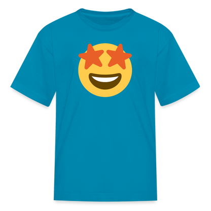 🤩 Star-Struck (Twemoji) Kids' T-Shirt - turquoise