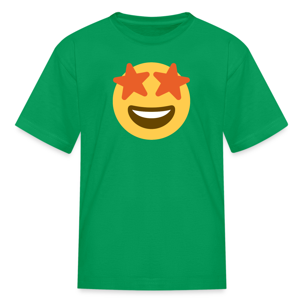 🤩 Star-Struck (Twemoji) Kids' T-Shirt - kelly green