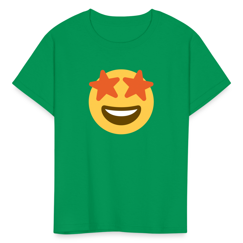 🤩 Star-Struck (Twemoji) Kids' T-Shirt - kelly green