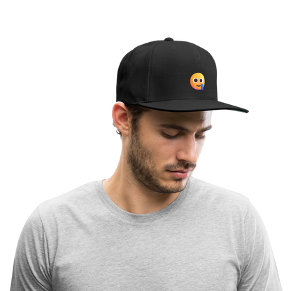 🥲 Smiling Face with Tear (Microsoft Fluent) Snapback Baseball Cap - black