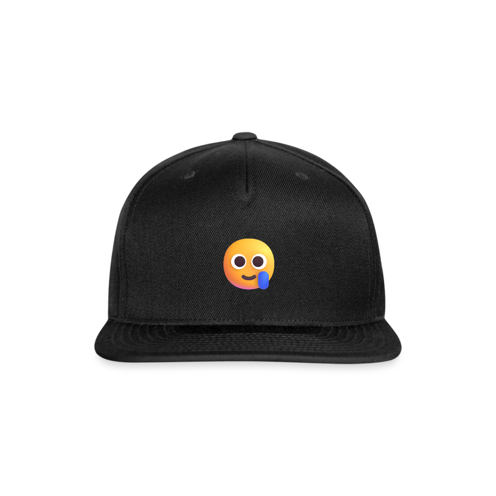 🥲 Smiling Face with Tear (Microsoft Fluent) Snapback Baseball Cap - black