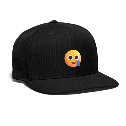 🥲 Smiling Face with Tear (Microsoft Fluent) Snapback Baseball Cap - black