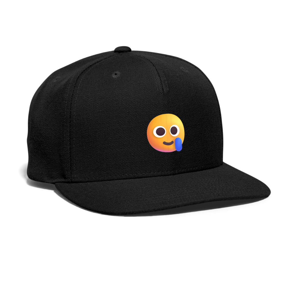 🥲 Smiling Face with Tear (Microsoft Fluent) Snapback Baseball Cap - black