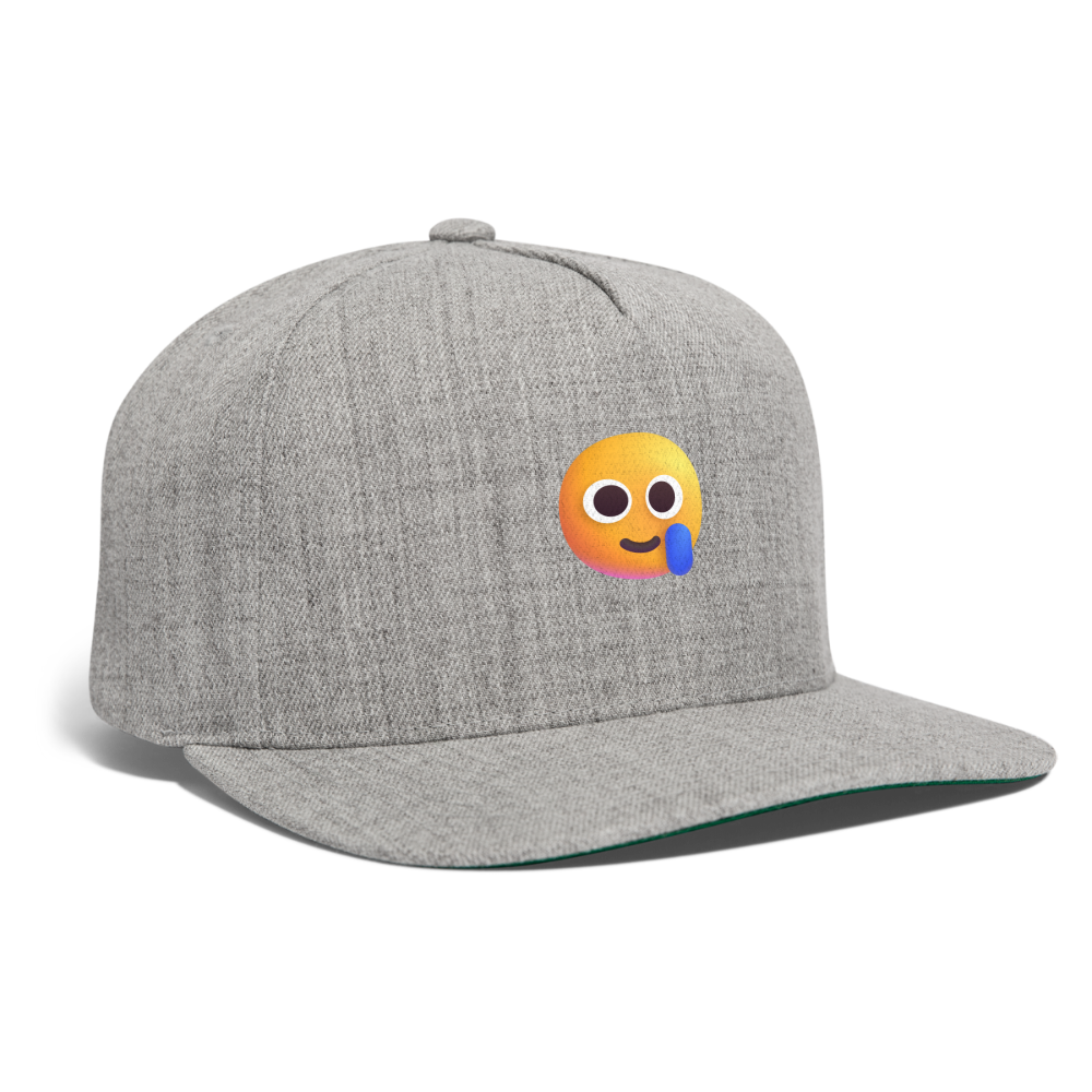 🥲 Smiling Face with Tear (Microsoft Fluent) Snapback Baseball Cap - heather gray