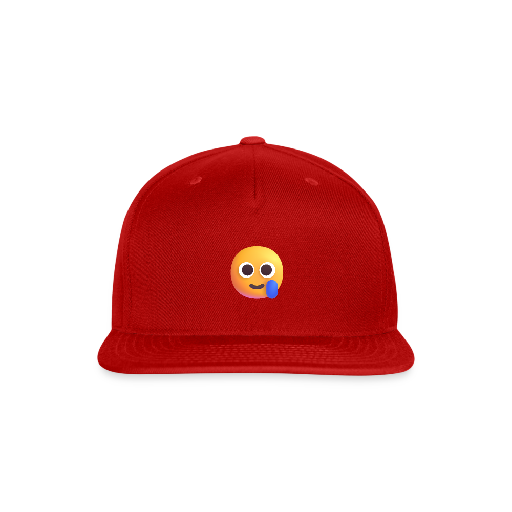 🥲 Smiling Face with Tear (Microsoft Fluent) Snapback Baseball Cap - red