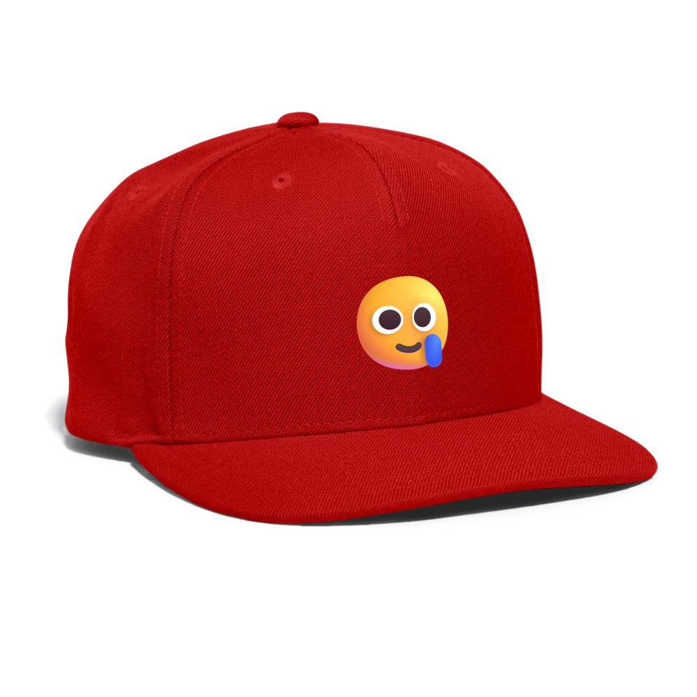 🥲 Smiling Face with Tear (Microsoft Fluent) Snapback Baseball Cap - red