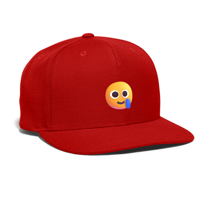 🥲 Smiling Face with Tear (Microsoft Fluent) Snapback Baseball Cap - red