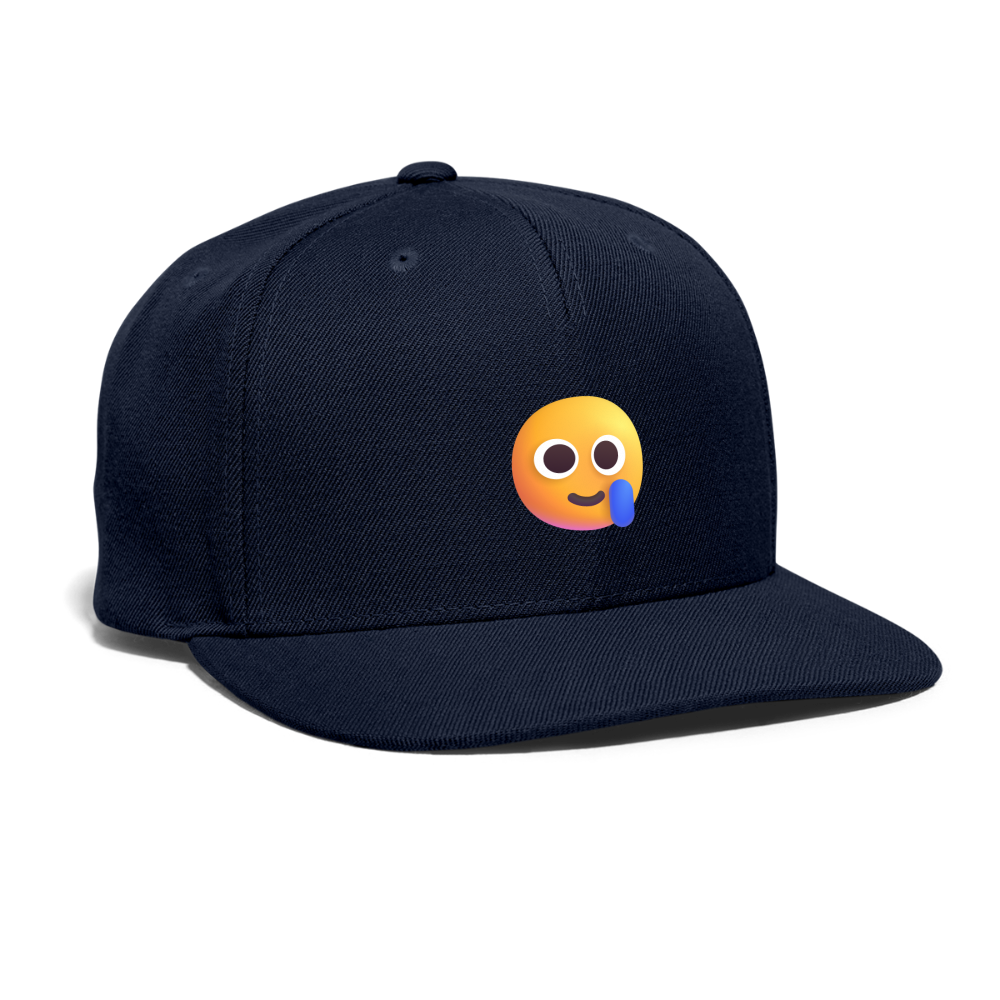 🥲 Smiling Face with Tear (Microsoft Fluent) Snapback Baseball Cap - navy