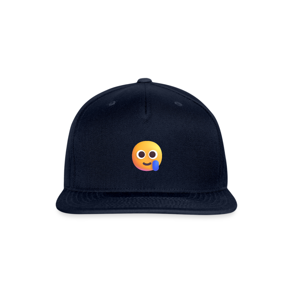 🥲 Smiling Face with Tear (Microsoft Fluent) Snapback Baseball Cap - navy