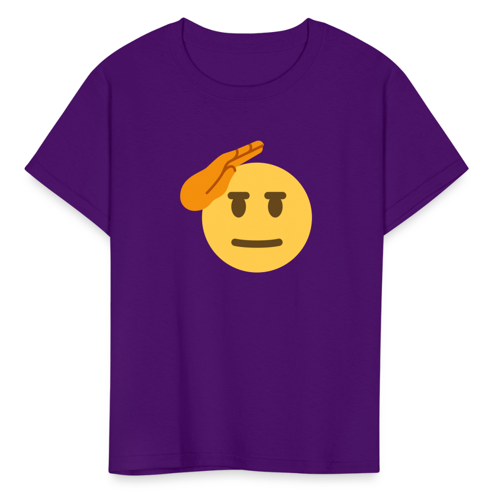 🫡 Saluting Face (Twemoji) Kids' T-Shirt - purple