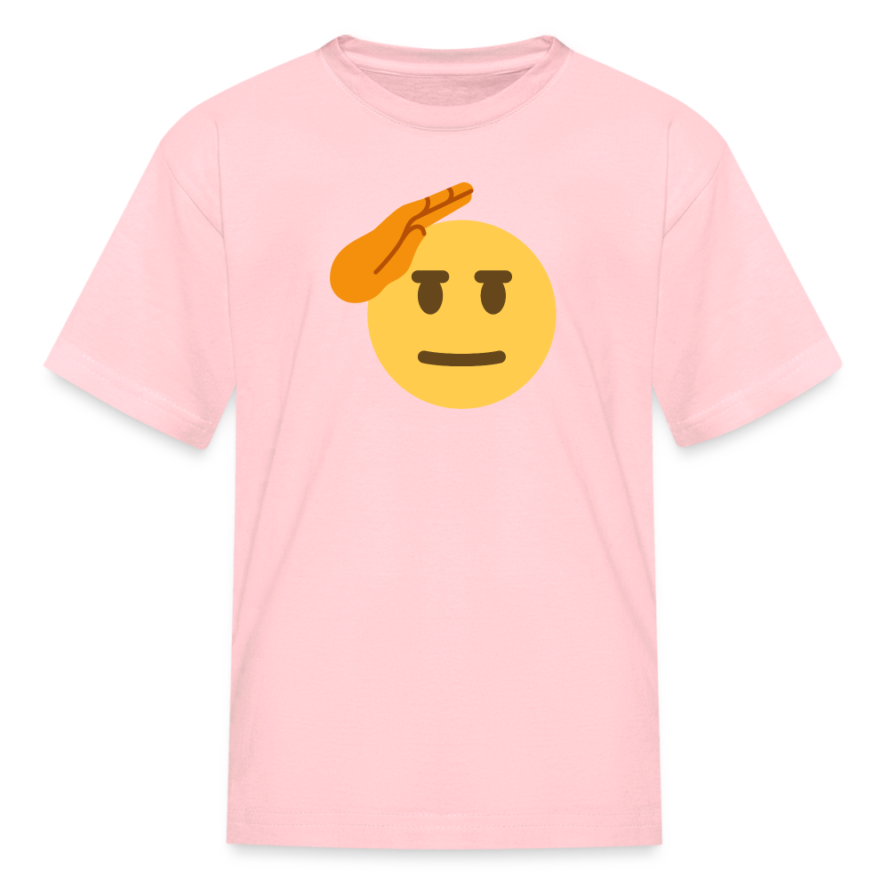 🫡 Saluting Face (Twemoji) Kids' T-Shirt - pink