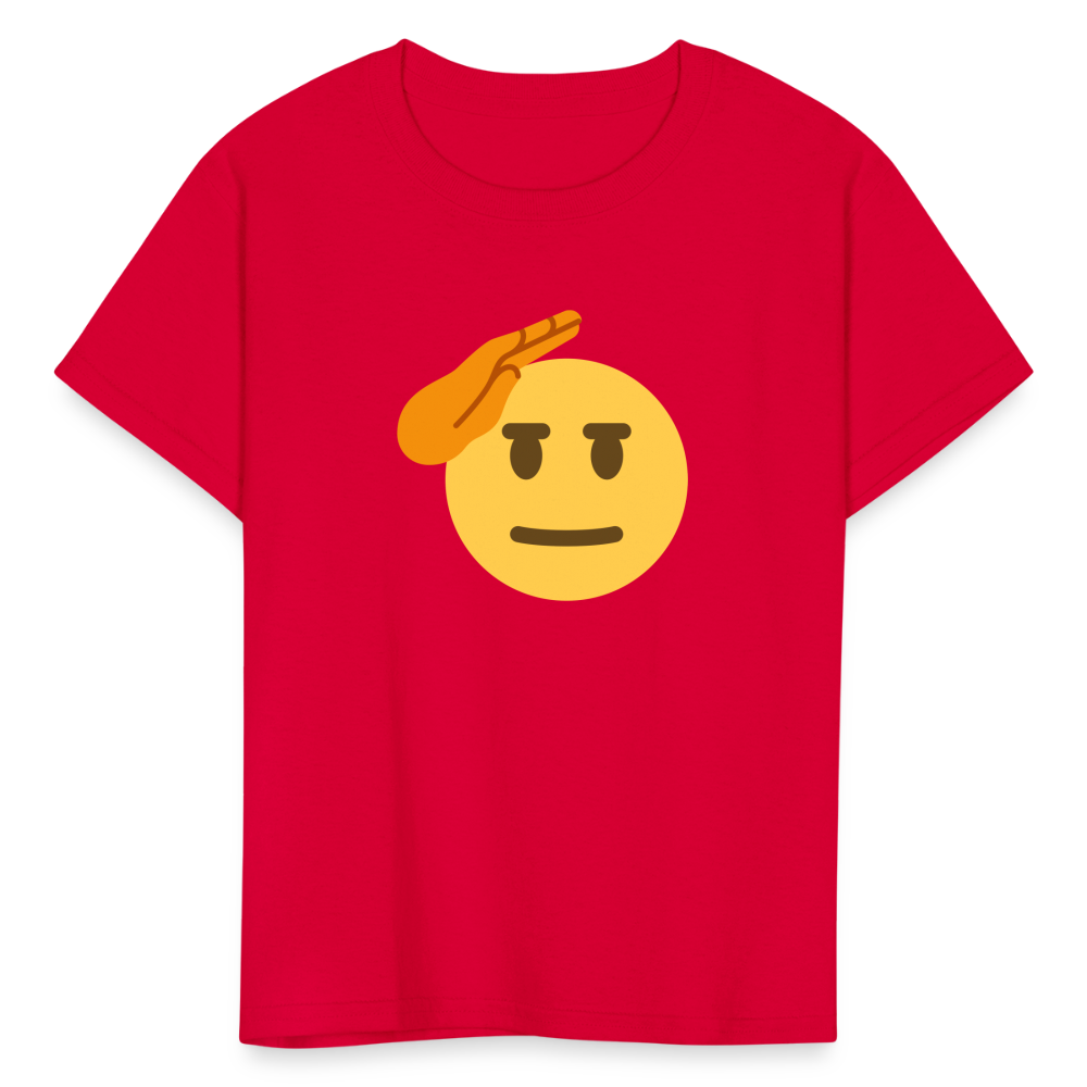 🫡 Saluting Face (Twemoji) Kids' T-Shirt - red