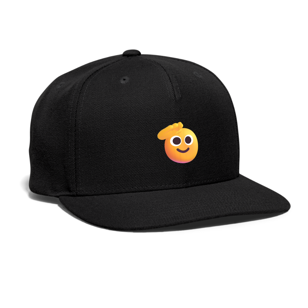 🫡 Saluting Face (Microsoft Fluent) Snapback Baseball Cap - black