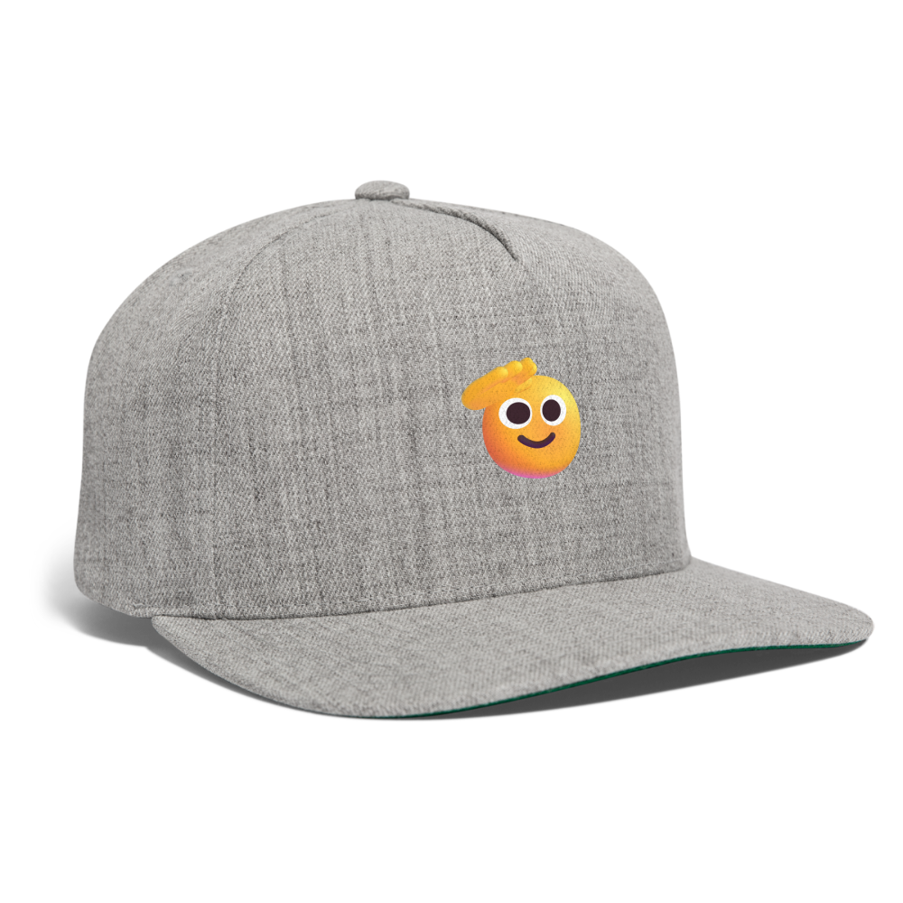🫡 Saluting Face (Microsoft Fluent) Snapback Baseball Cap - heather gray