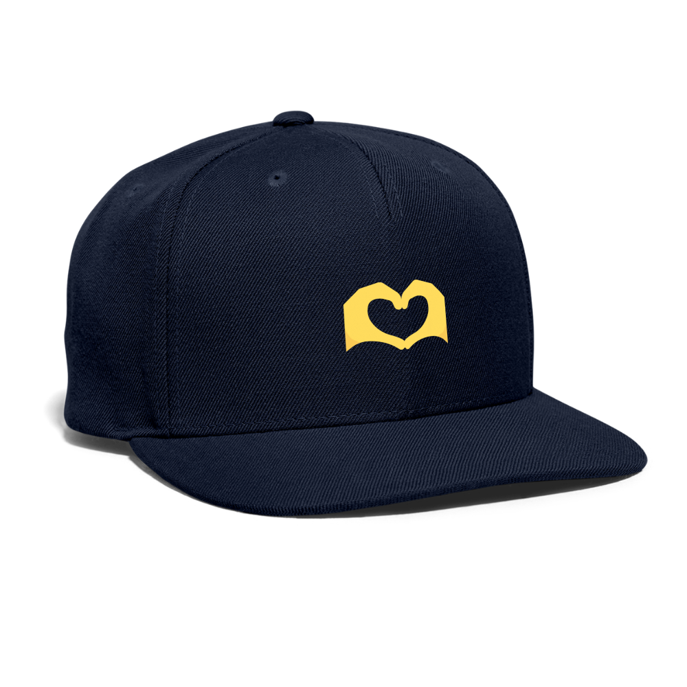 🫶 Heart Hands (Twemoji) Snapback Baseball Cap - navy