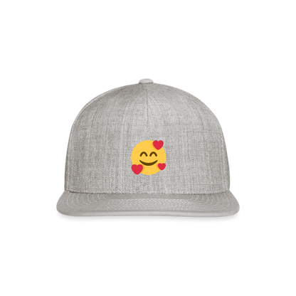 🥰 Smiling Face with Hearts (Twemoji) Snapback Baseball Cap - heather gray