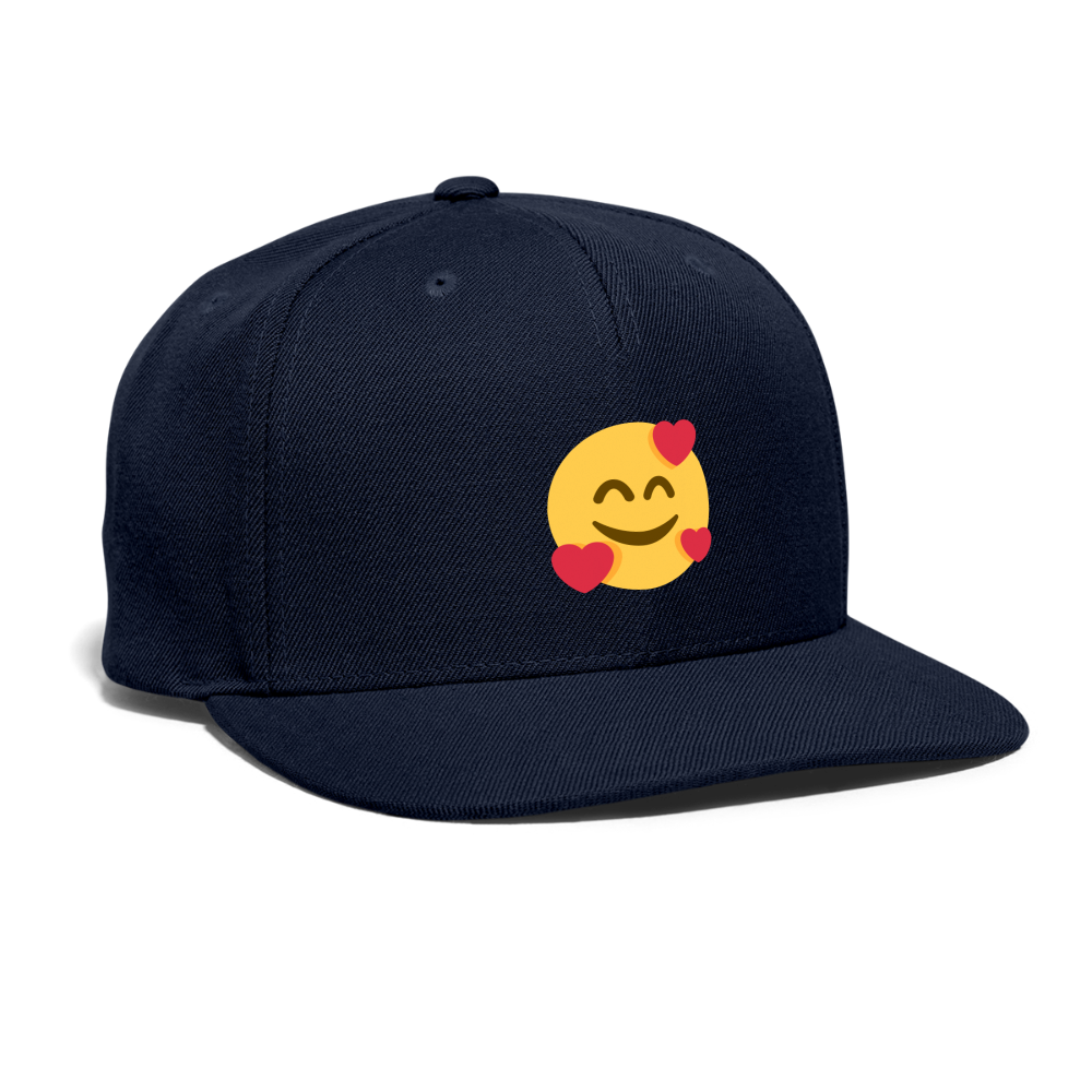 🥰 Smiling Face with Hearts (Twemoji) Snapback Baseball Cap - navy