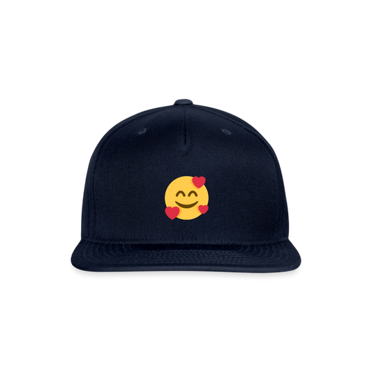 🥰 Smiling Face with Hearts (Twemoji) Snapback Baseball Cap - navy