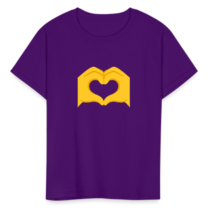 🫶 Heart Hands (Google Noto Color Emoji) Kids' T-Shirt - purple