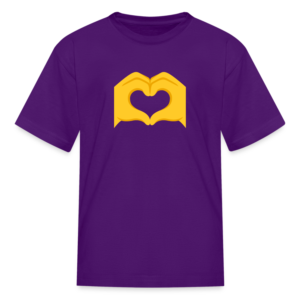 🫶 Heart Hands (Google Noto Color Emoji) Kids' T-Shirt - purple