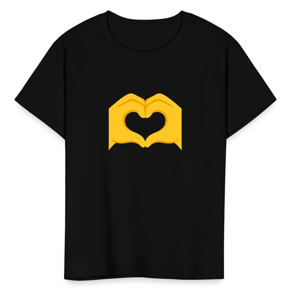 🫶 Heart Hands (Google Noto Color Emoji) Kids' T-Shirt - black