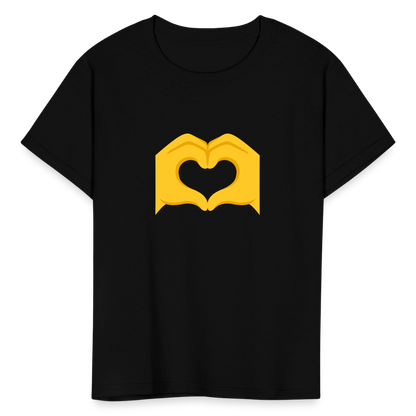 🫶 Heart Hands (Google Noto Color Emoji) Kids' T-Shirt - black