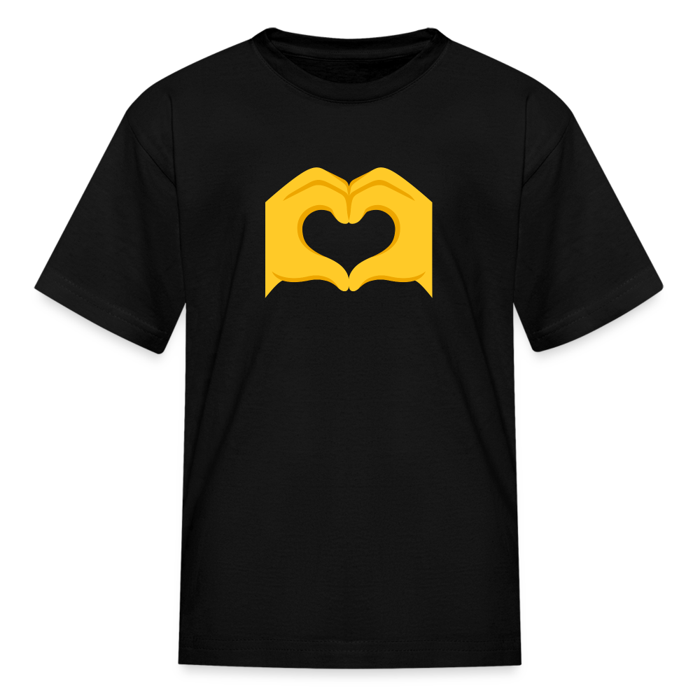 🫶 Heart Hands (Google Noto Color Emoji) Kids' T-Shirt - black