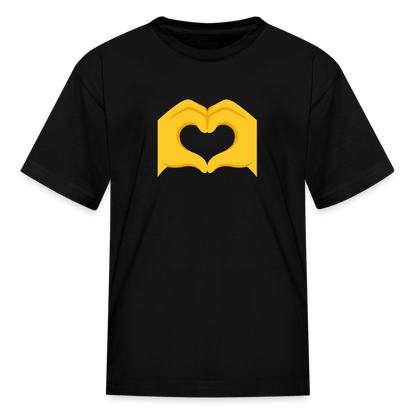 🫶 Heart Hands (Google Noto Color Emoji) Kids' T-Shirt - black