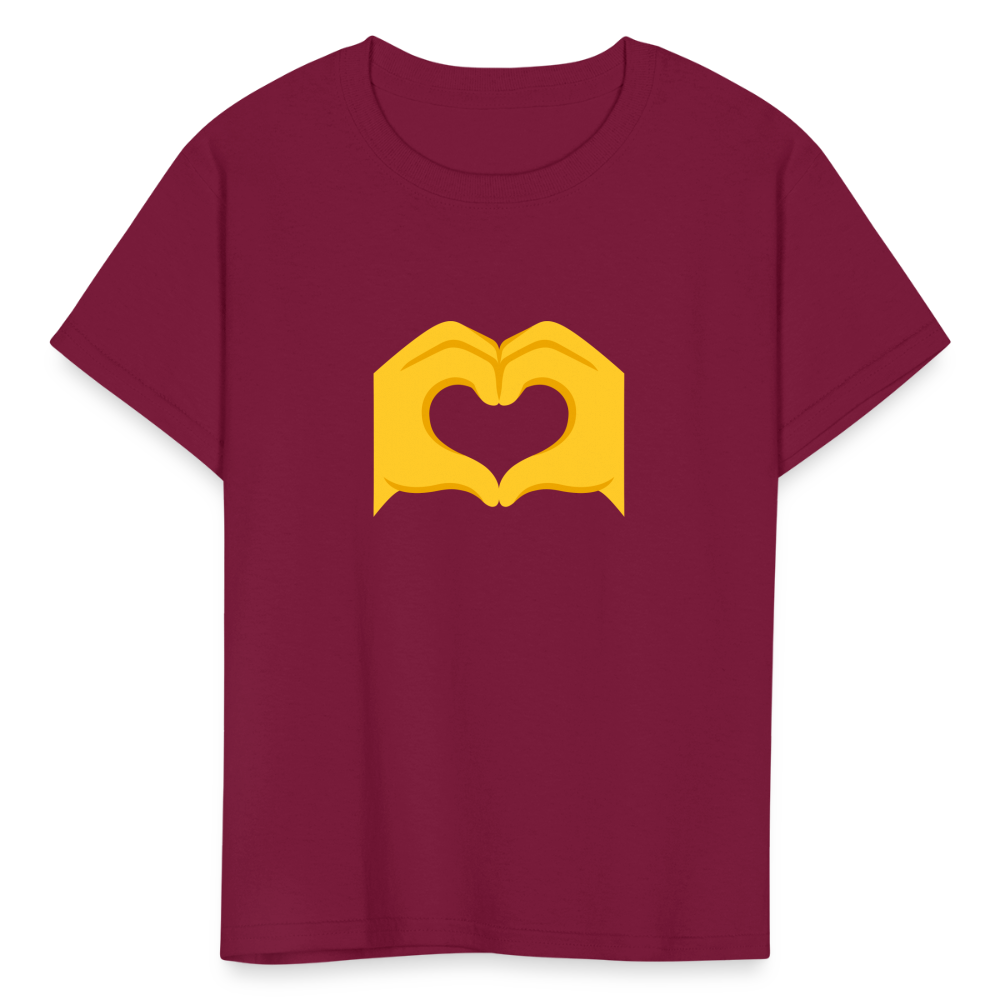 🫶 Heart Hands (Google Noto Color Emoji) Kids' T-Shirt - burgundy