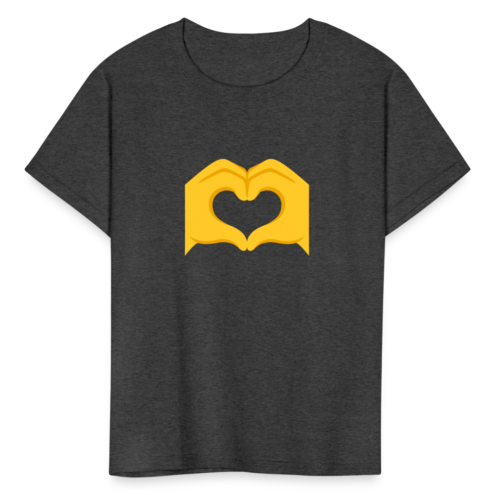 🫶 Heart Hands (Google Noto Color Emoji) Kids' T-Shirt - heather black