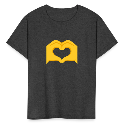 🫶 Heart Hands (Google Noto Color Emoji) Kids' T-Shirt - heather black