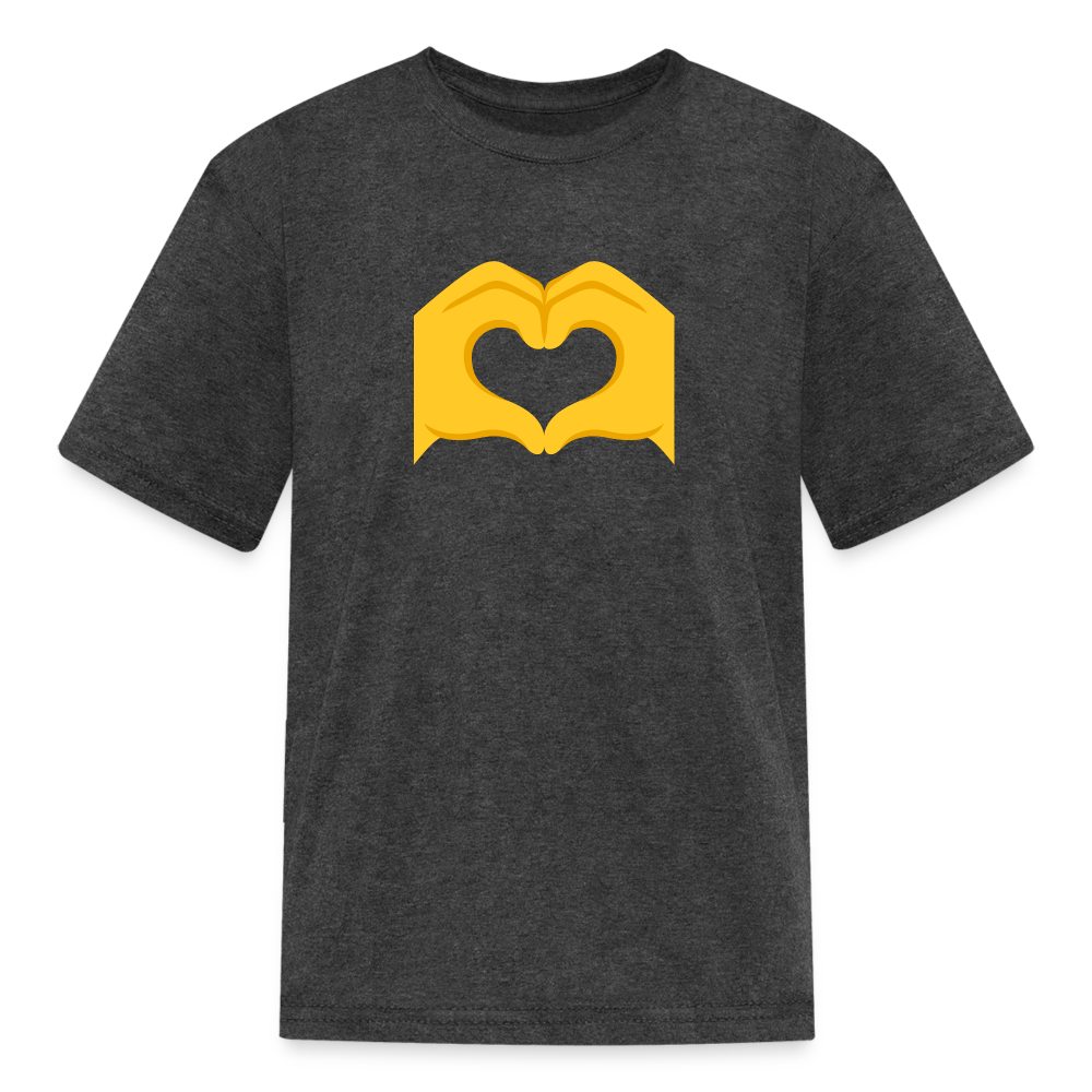 🫶 Heart Hands (Google Noto Color Emoji) Kids' T-Shirt - heather black