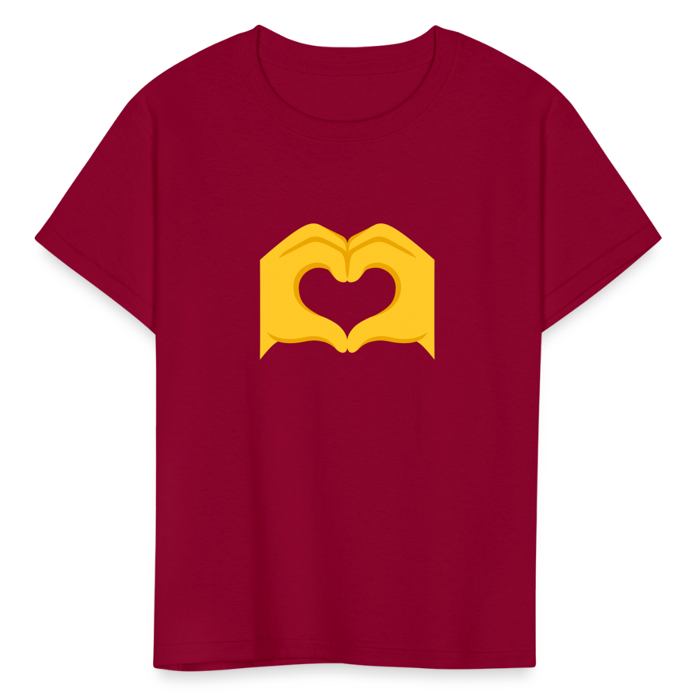 🫶 Heart Hands (Google Noto Color Emoji) Kids' T-Shirt - dark red